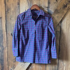 Talbots Women’s Blue and Pink Plaid Shirt